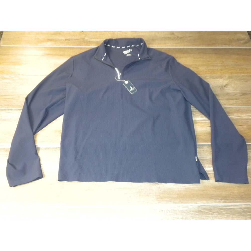 Johnnie-O Jacket Mens L Blue Hoppin Ribbed Knit Performance 1/4 Zip Pullover NWT